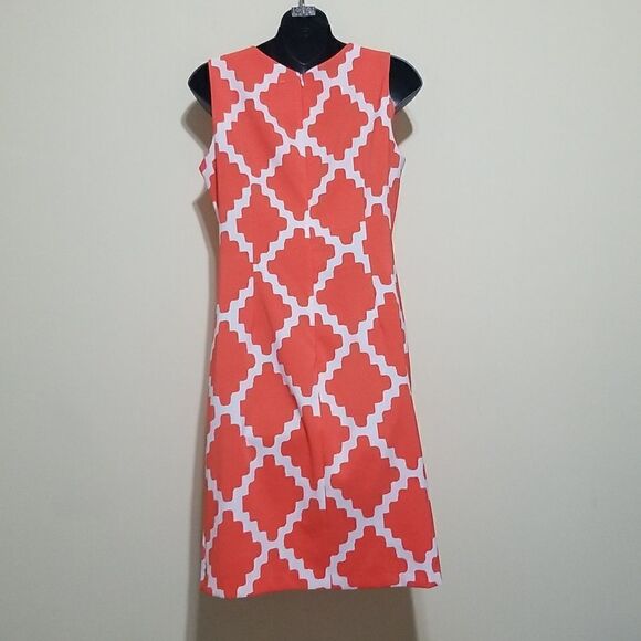Ronini Orange Geometric Dress Sz 10 - Picture 5 of 8